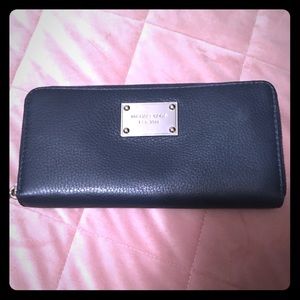 Michael Kors Navy Blue Leather Zip Around Wallet